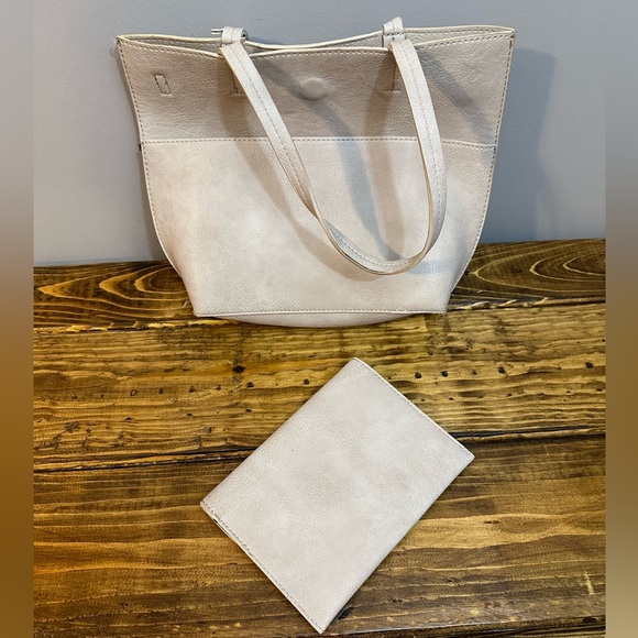 Anthropologie Thoma Clutch and Tote Bag, Light Sand - Picture 6 of 12